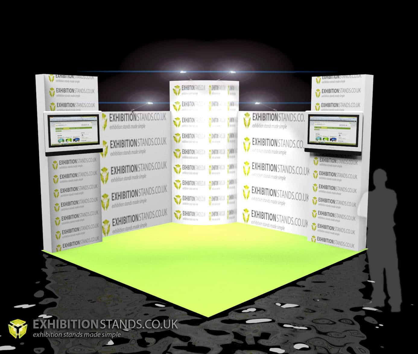 stand with graphics