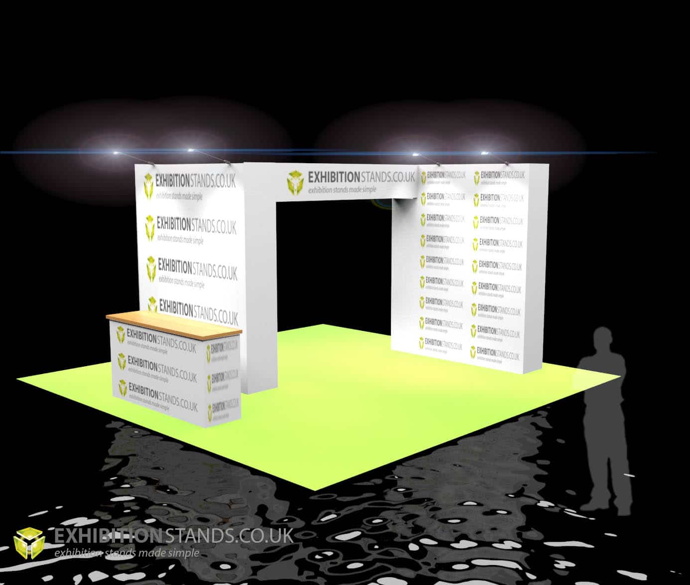 exhibition stand with printed graphics