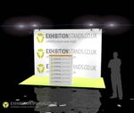 exhibition stand with graphics applied