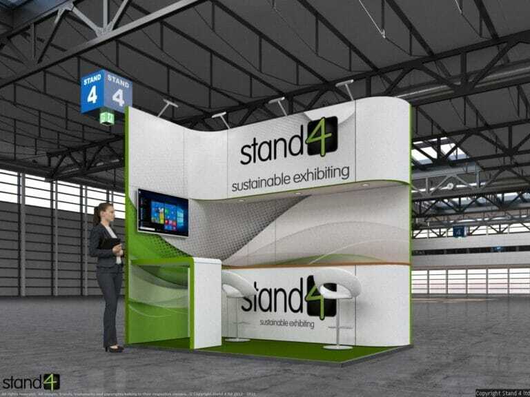 curved header expo stand design
