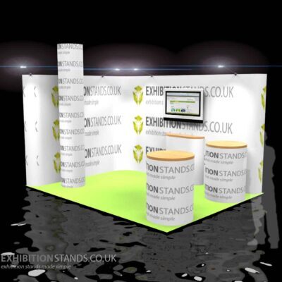 exhibition stand with graphics added